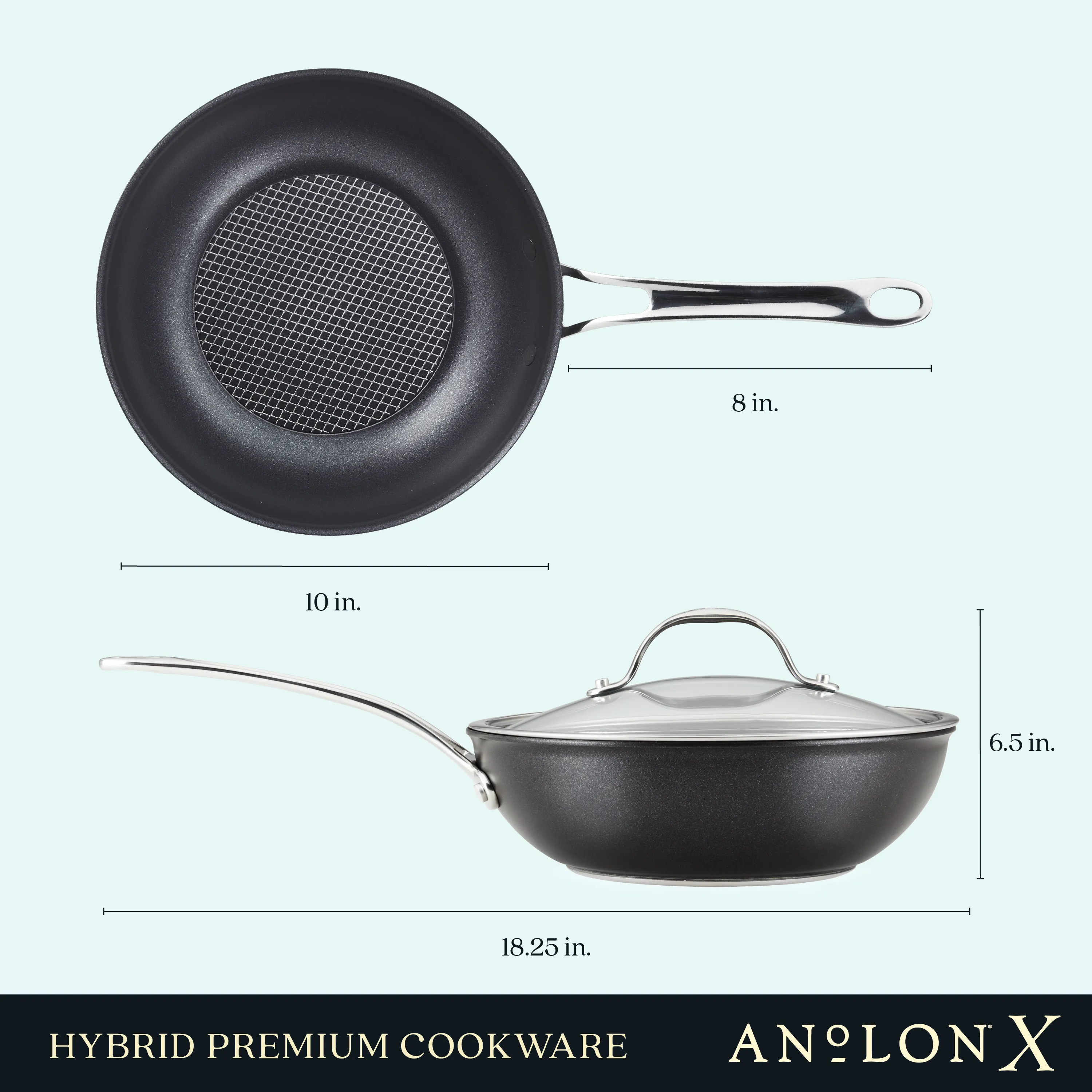 10-Inch Hybrid Nonstick Wok With Lid