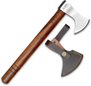 13.5 Inches Throwing Axe - Lightweight Steel Tomahawk, Outdoor Camping, Hatchet, Survival, Splitting Bushcraft Viking Axe - Axe with High Carbon Steel Blade & Sheath