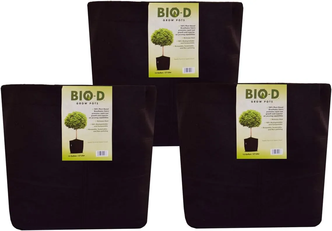 15 Gallon 3-Pack Biodegradable Fabric Plant Grow Bag Heavy Duty Environmentally Friendly…