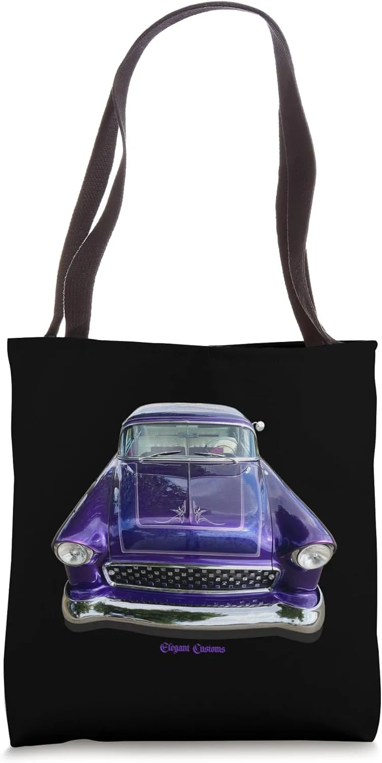 1955 Bel Air Purple - Lowrider Kustom Lead Sled Hot Rod Tote Bag