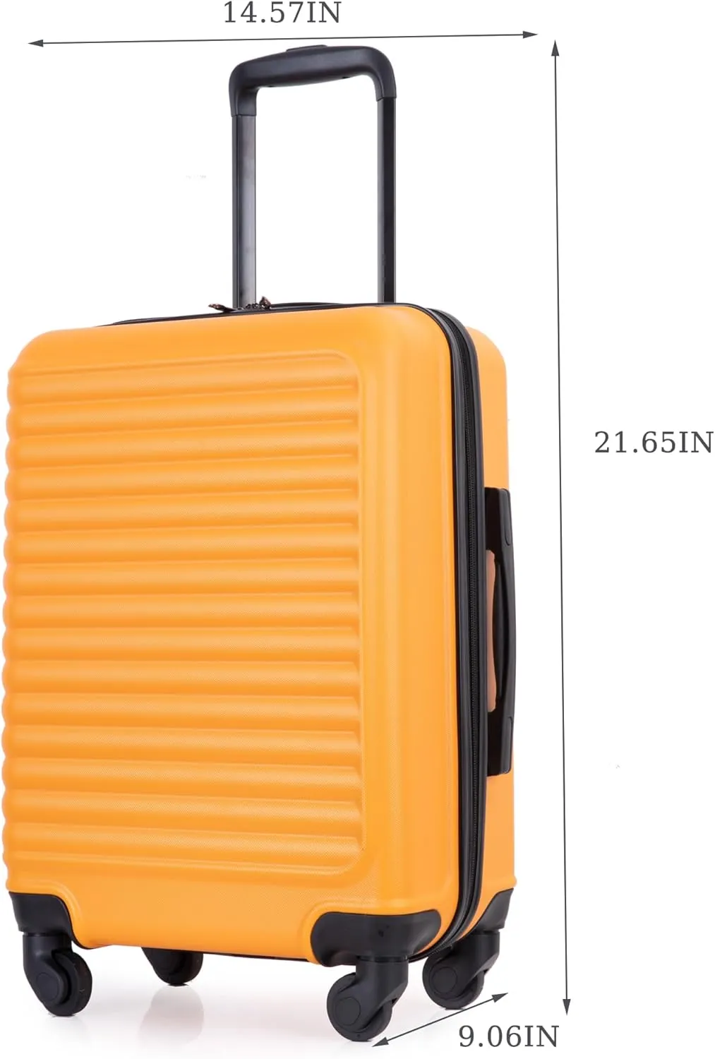 20-inch Lightweight Hardside Luggage, Carry-On 100% ABS Durable Suitcase with Spinner Wheels&Non-Woven Bag, Travel Suitcase with TSA Lock for Men and Women, Orange