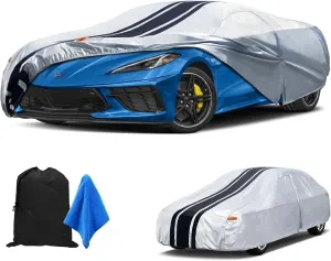 [2024 Upgrade] 10-Layer Waterproof Sports/Coupe/Cabriolet Car Cover. All Weather Full Outdoor Covers. Porsche 911, Chevy Corvette Camaro, Acura NSX Etc.Size A3 (Length 178 to 185 inch)