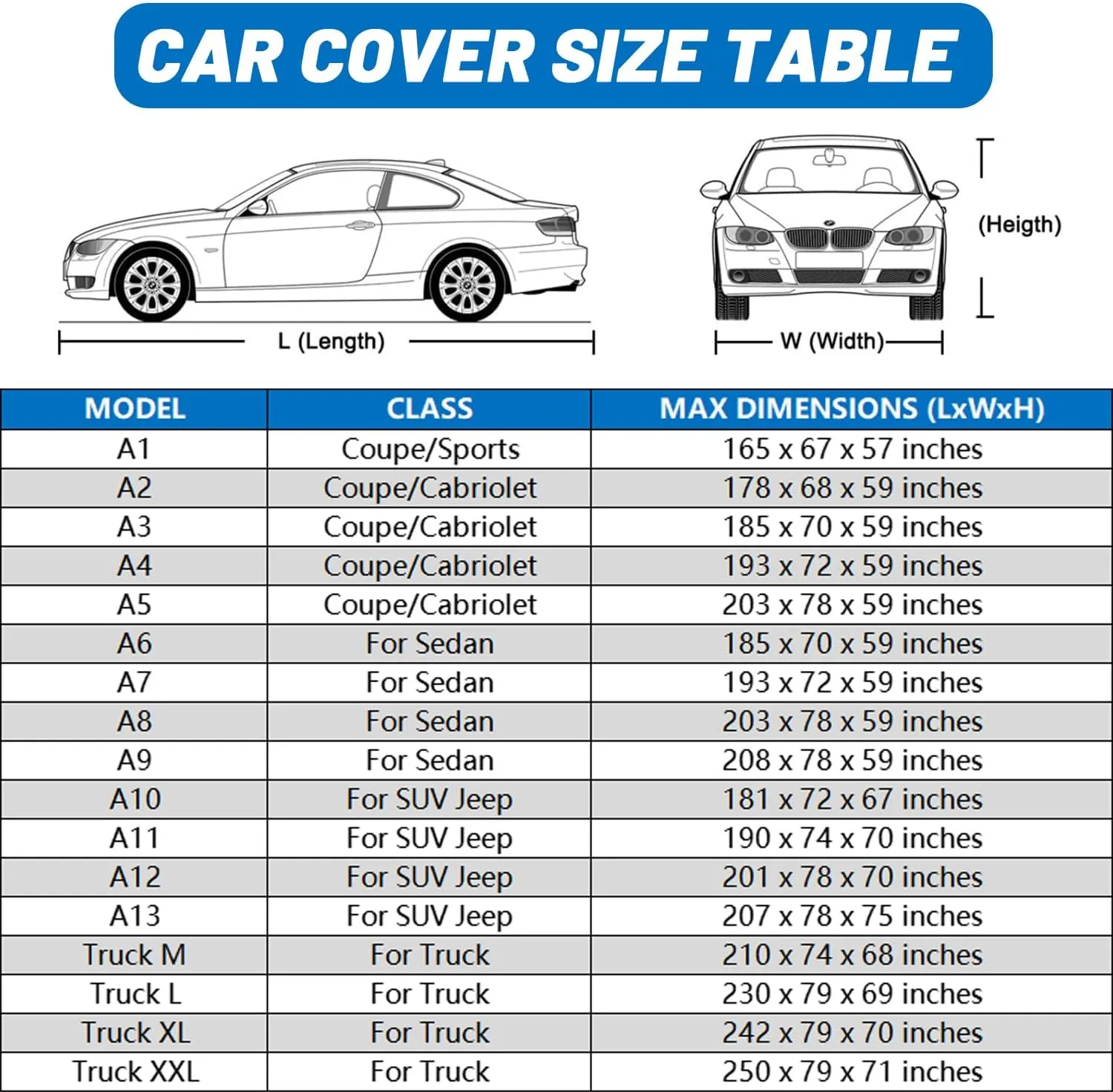 [2024 Upgrade] 10-Layer Waterproof Sports/Coupe/Cabriolet Car Cover. All Weather Full Outdoor Covers. Porsche 911, Chevy Corvette Camaro, Acura NSX Etc.Size A3 (Length 178 to 185 inch)
