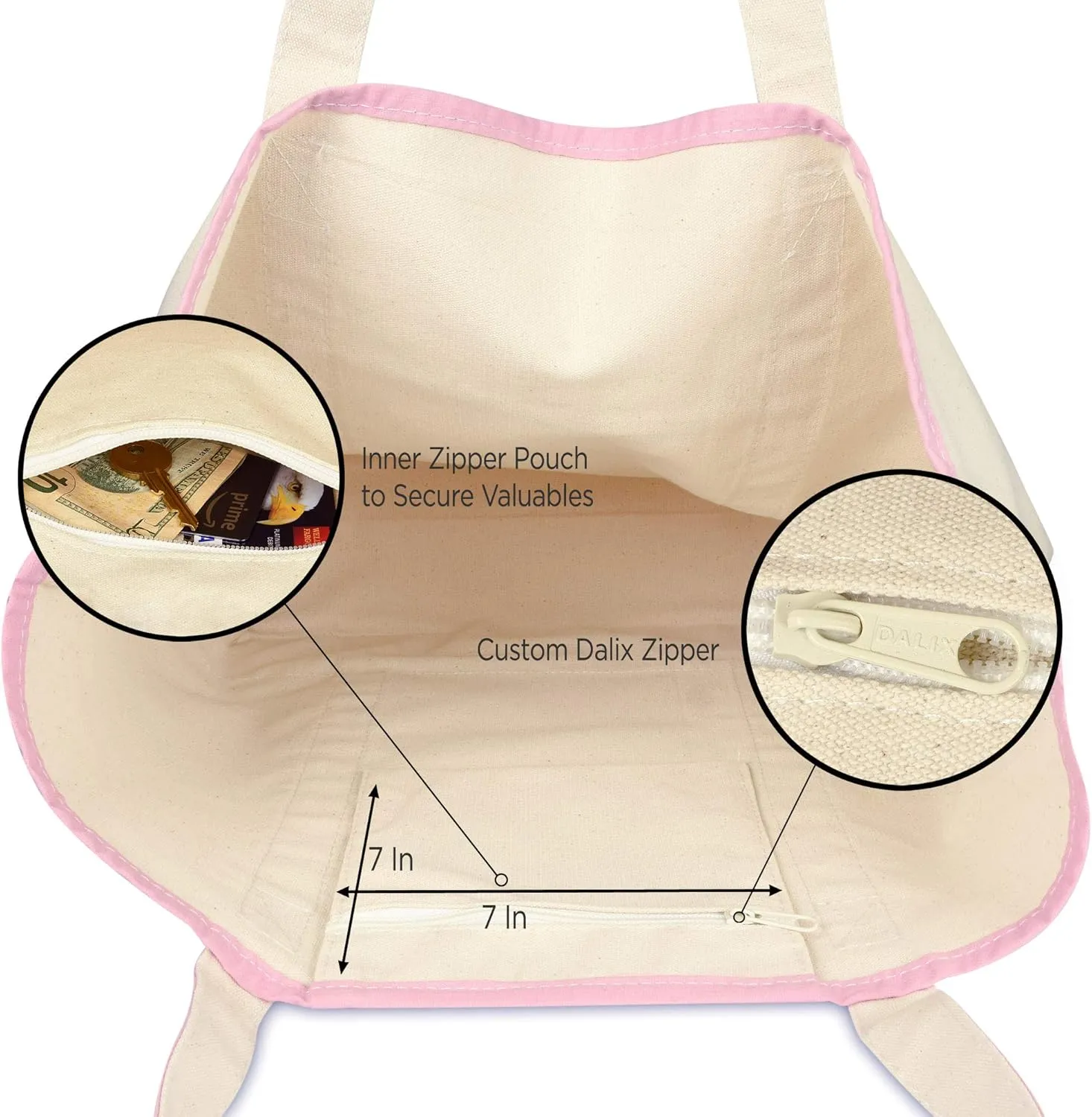 22" Open Top Heavy Duty Deluxe Tote Bag with Outer Pocket