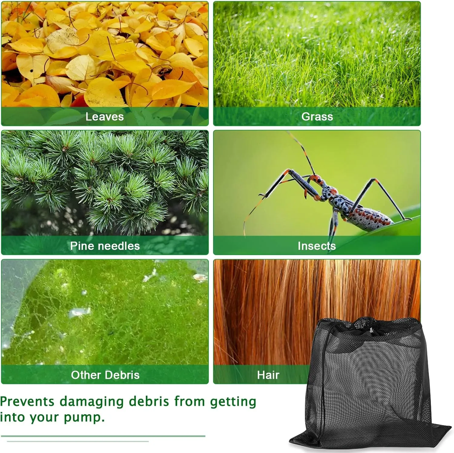 24" x 26" Upgrade Large Pump Barrier Bag, Pond Filter Box, Black Media Bag Pump Mesh Bag (24" x 26", Black)