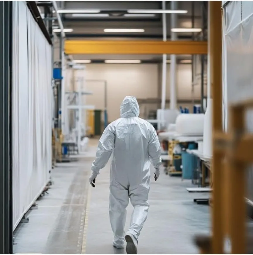 25 Pack Hazmat Suits, Heavy Duty Full Body Disposable Paint Suits, Coveralls with Hood, Elastic Wrists