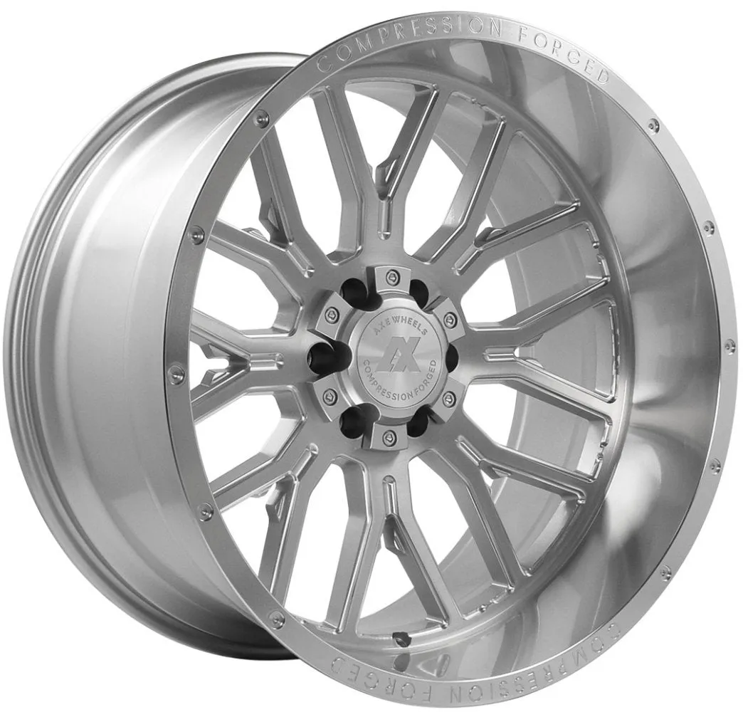 26x14 AXE Offroad AX6.1 Silver Brushed Milled w/ Mirror Lip (Compression Forged) (* May Require Trimming)  6x135 6x5.5/139.7 -76mm