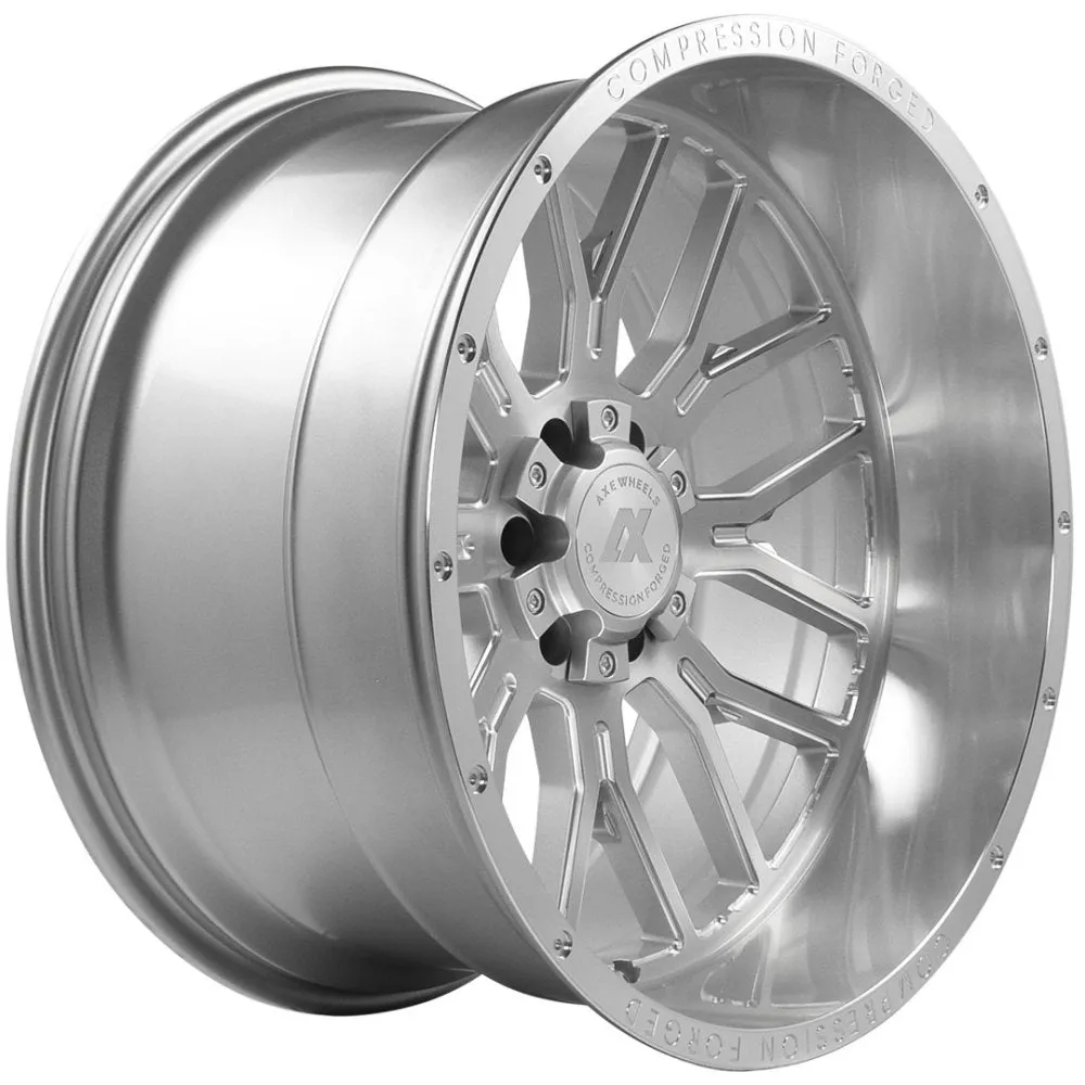 26x14 AXE Offroad AX6.1 Silver Brushed Milled w/ Mirror Lip (Compression Forged) (* May Require Trimming)  6x135 6x5.5/139.7 -76mm