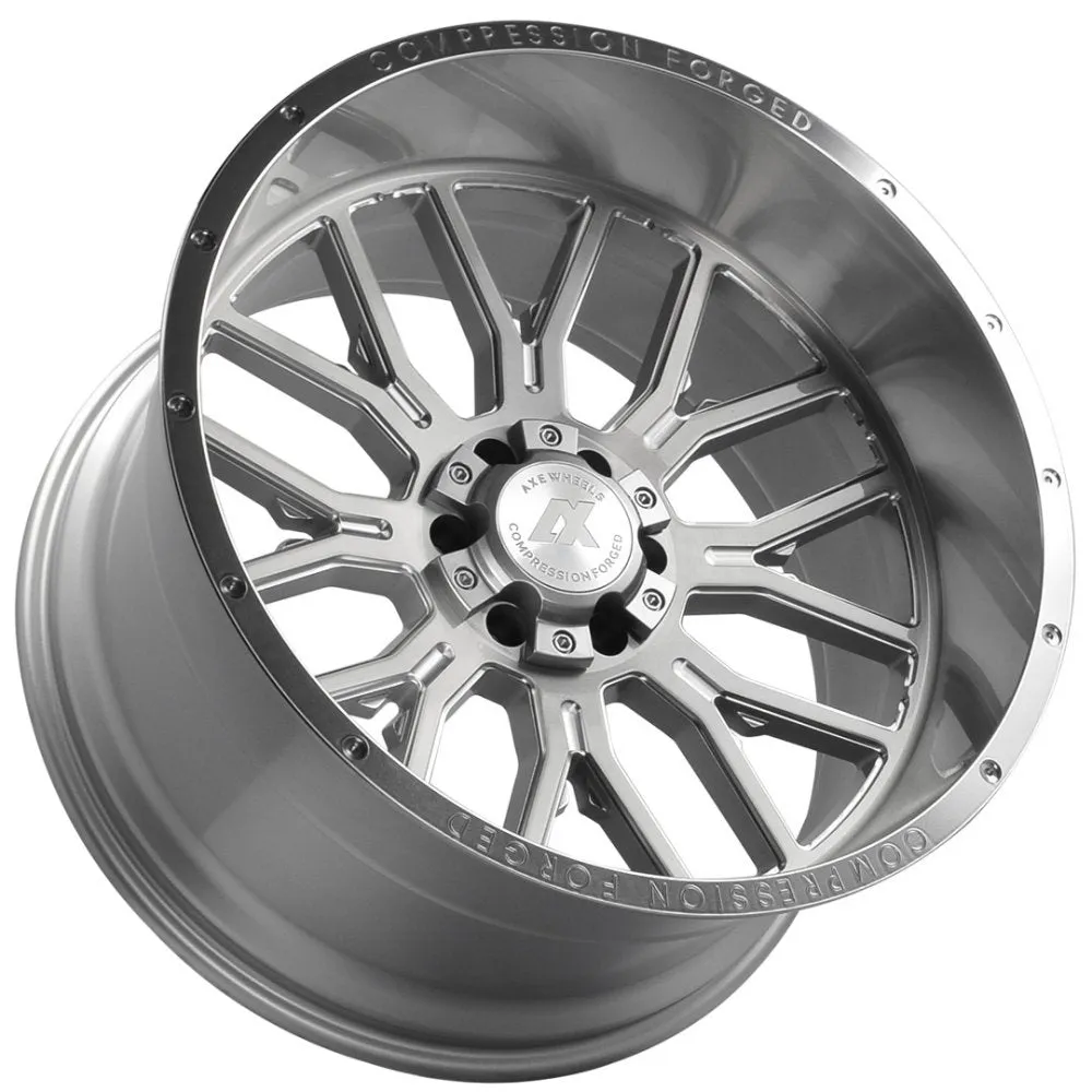26x14 AXE Offroad AX6.1 Silver Brushed Milled w/ Mirror Lip (Compression Forged) (* May Require Trimming)  6x135 6x5.5/139.7 -76mm