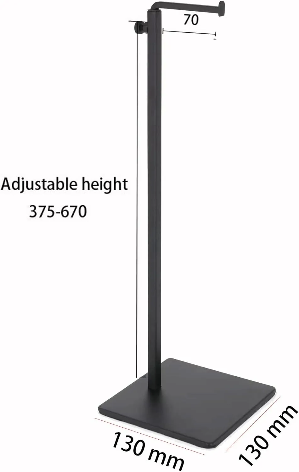2pack of Metal Handbag Rack Display Single Side Adjustable Handbag Display Stand (Black)