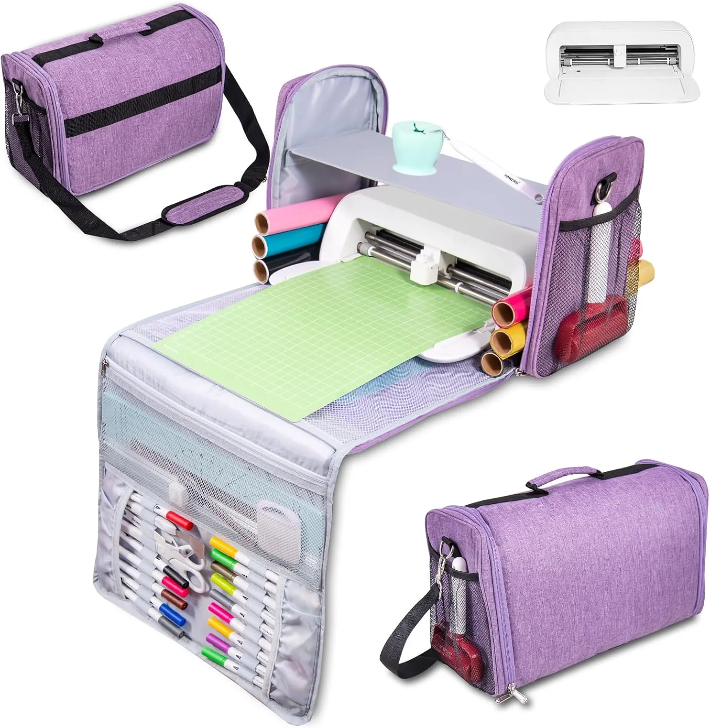 3 In 1 Carrying Case for Cricut Joy Xtra,Dust Cover for Cricut Cutting Machine,Accessories Tote Bag,Fully Open Designed Storage bag,Compatible with All the Craft Essential Tools and Supply
