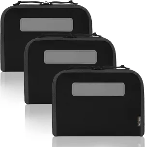 [3-Pack Tactical Handgun Case Pistol Storage with Reflective Patch, Universal CCW Holster Wrap, Hook and Loop Mag Panel (Black)