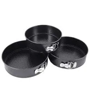 3-Piece Round Springform Cake Pan Set – Nonstick & Leakproof (22cm, 24cm, 26cm)