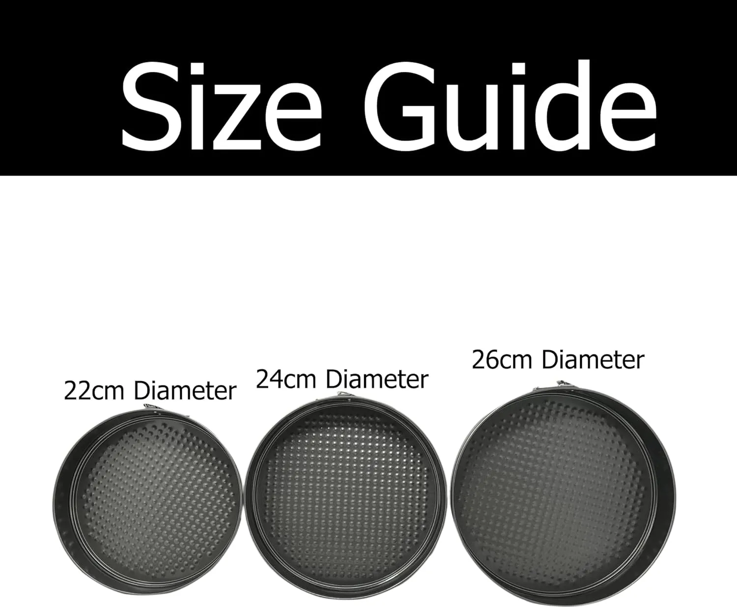 3-Piece Round Springform Cake Pan Set – Nonstick & Leakproof (22cm, 24cm, 26cm)