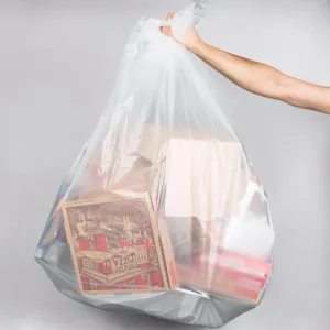385840C 55-60 Gallon 1.6 Mil 38" x 58" Low Density Extra Heavy Duty Clear Can Liner/Trash Bag - 100/Case By TableTop King