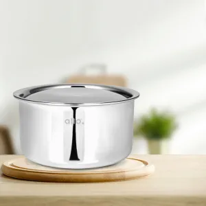 3.8L Allo CookSafe TriPly Tope | Stainless Steel | With Stainless Steel Lid | Induction Friendly | Naturally Non-stick | 20cm
