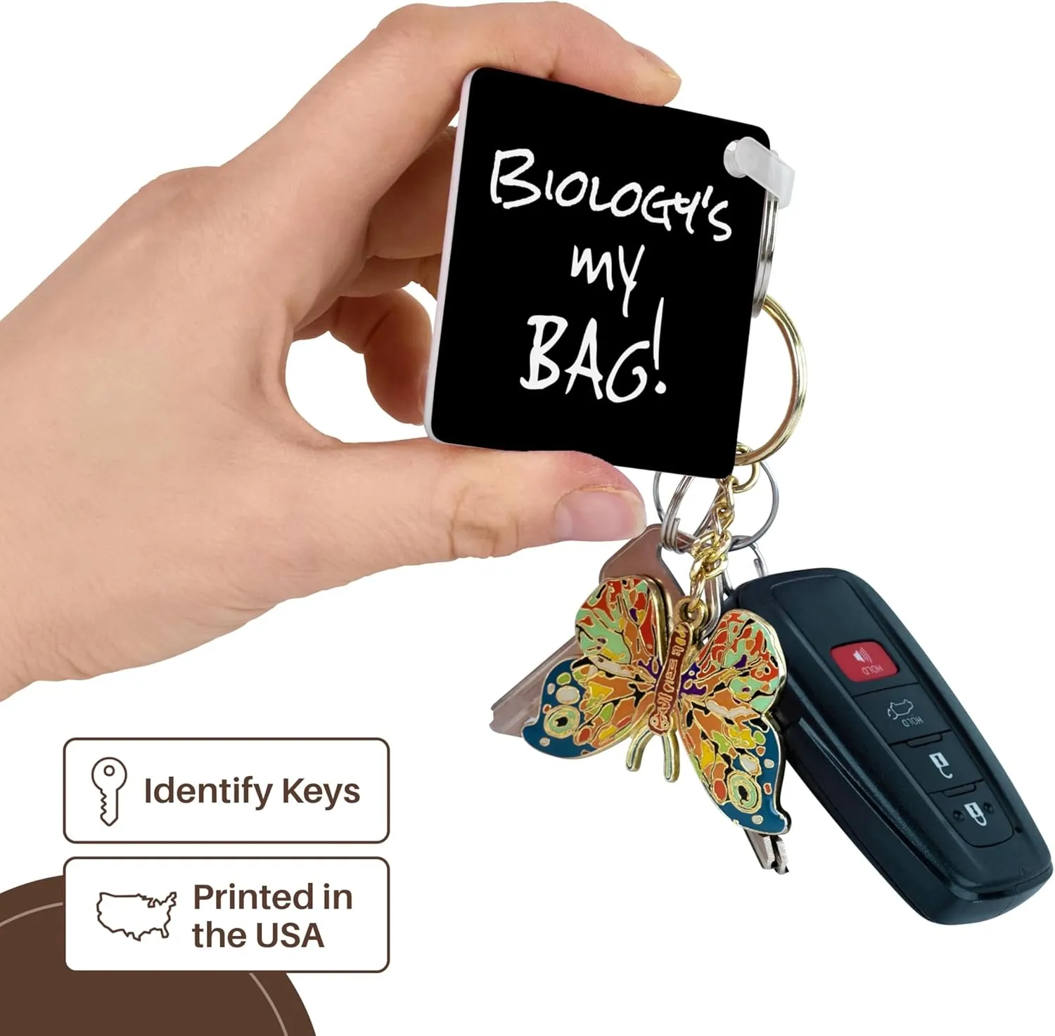 3dRose, Biology is my Bag. Biologist teacher researcher science student text, Key Chain