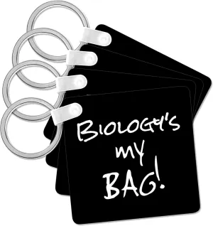 3dRose, Biology is my Bag. Biologist teacher researcher science student text, Key Chain
