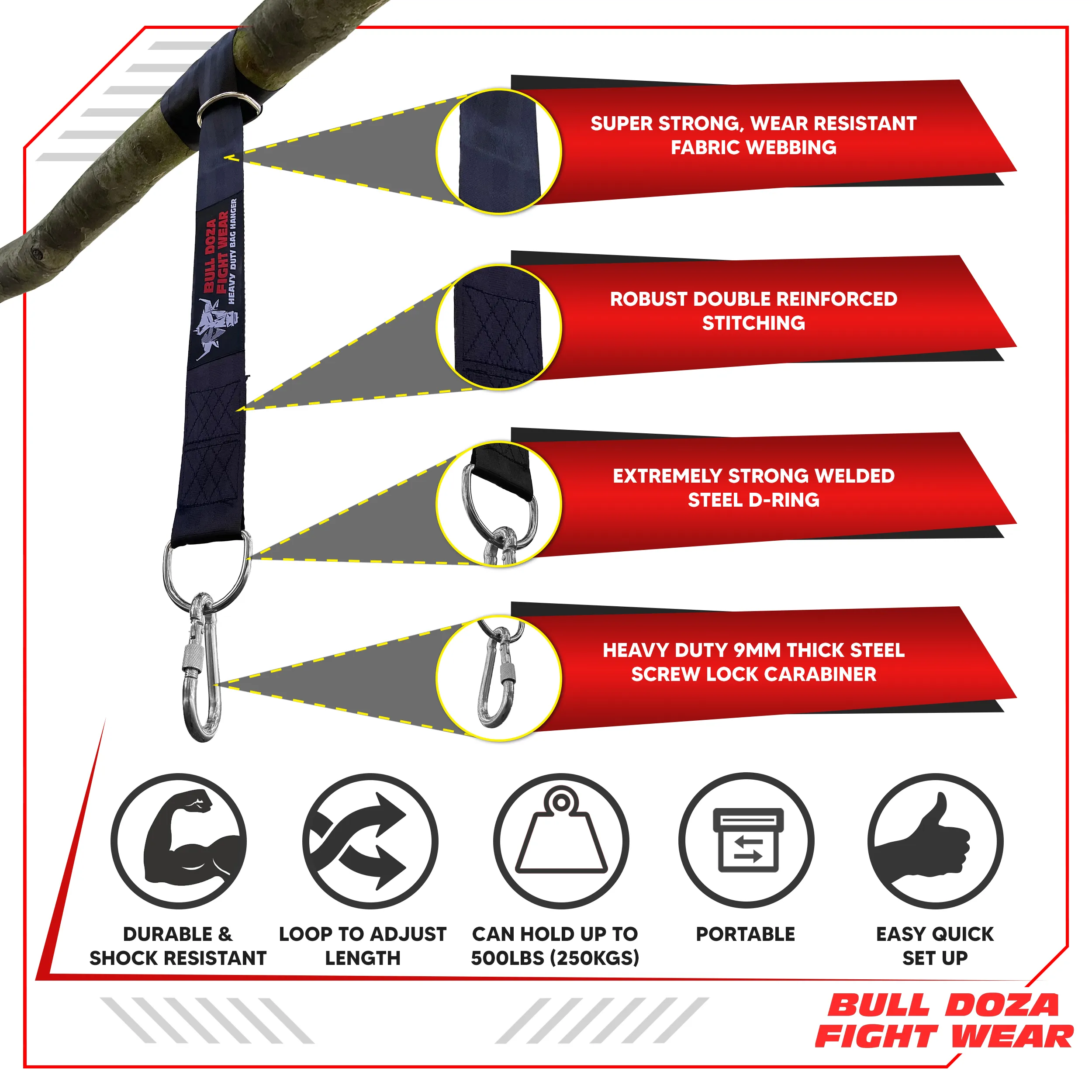 3ft Heavy Duty Punch Bag Hanger Strap