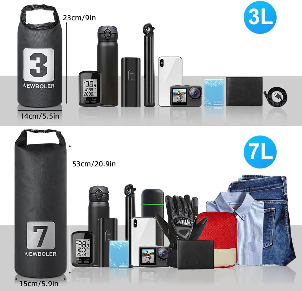 3L/7L Bike Fork Bag Waterproof Roll Top Dry Bag Bicycle Fork Bag Cycle Pack Bike Pannier