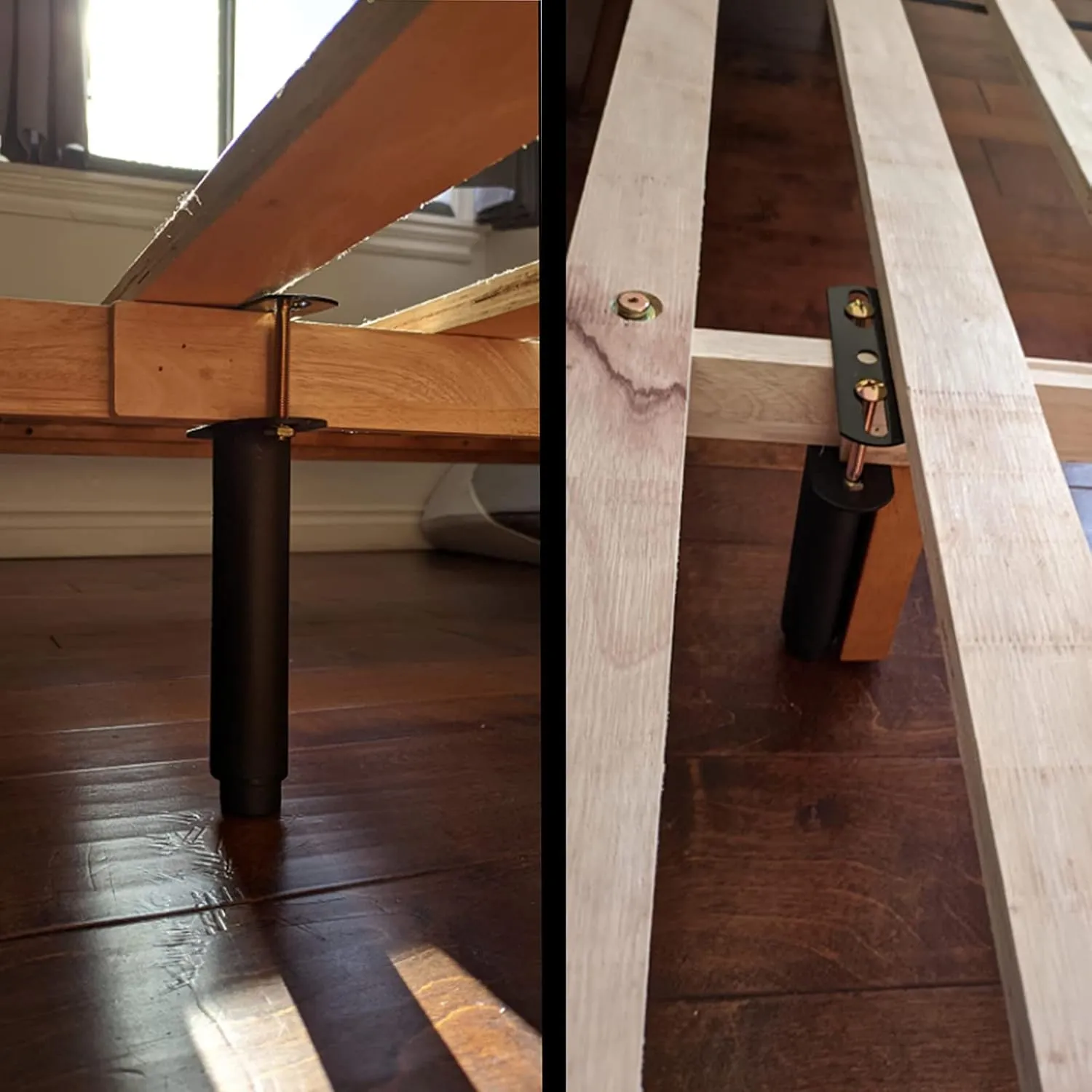 4PCS (10"-17") Adjustable Height Center Support Leg for Bed Frame, Bed Center Slat Heavy Support Leg, Extra Durable Steel Furniture Foot | Suitable for Bed Frame Sofa Furniture Cabine Foot Legs