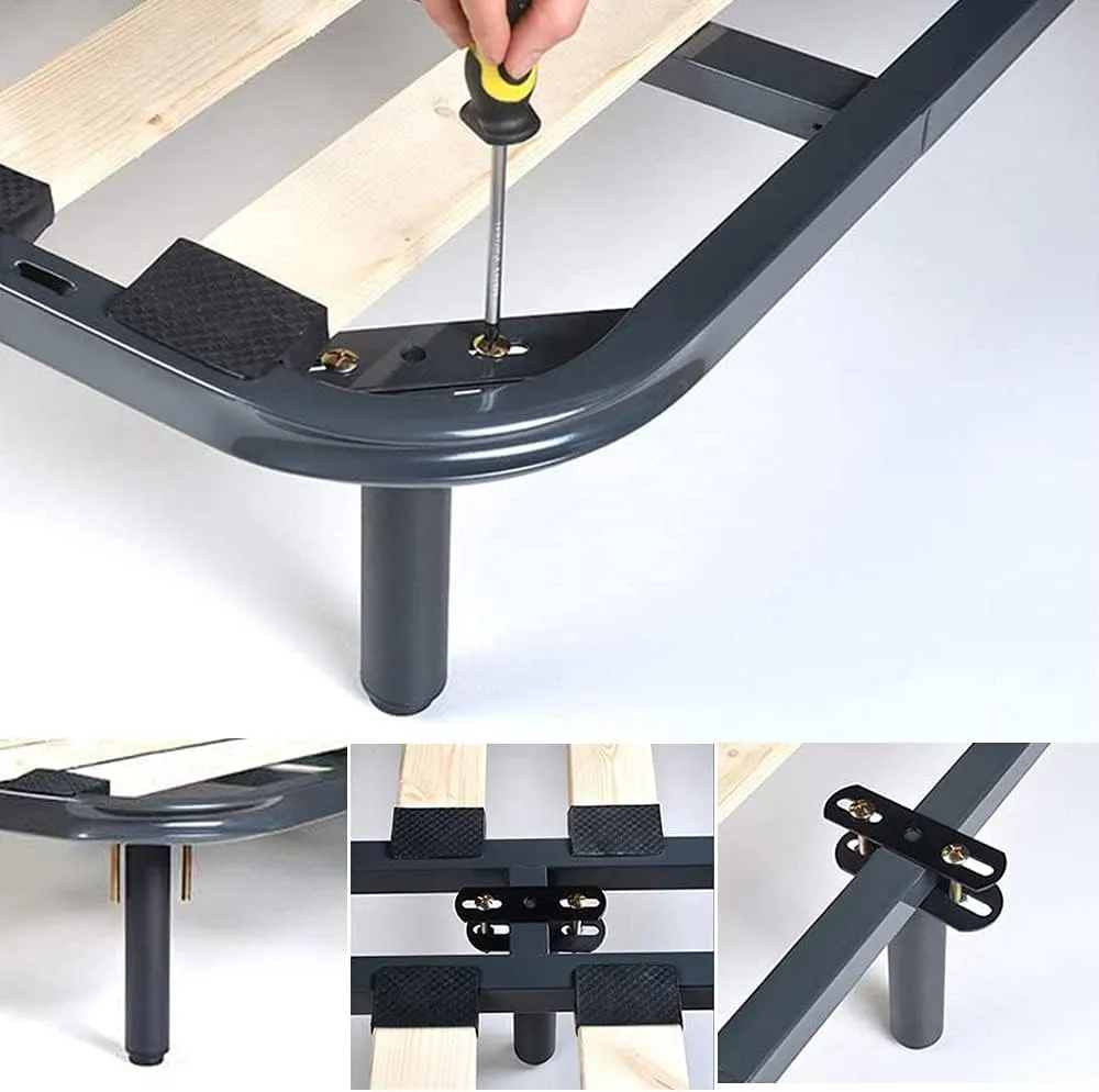 4PCS (10"-17") Adjustable Height Center Support Leg for Bed Frame, Bed Center Slat Heavy Support Leg, Extra Durable Steel Furniture Foot | Suitable for Bed Frame Sofa Furniture Cabine Foot Legs