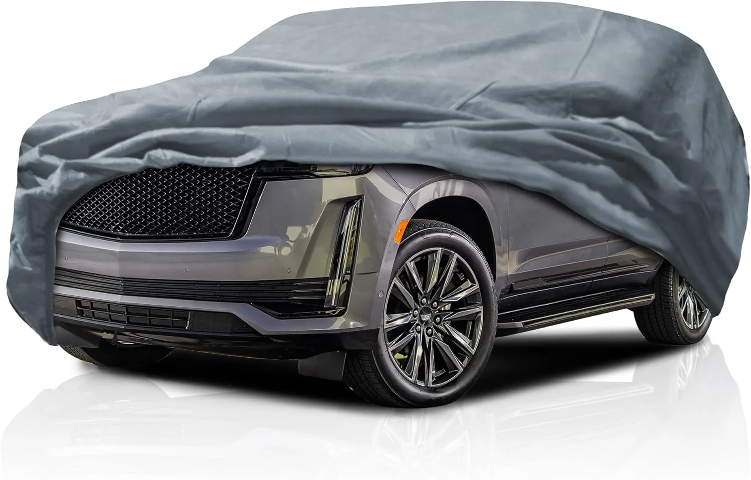 5 Layer Car Cover with Fleece Inner Lining for Chevrolet Suburban 2007-2025 SUV 4-Door Semi Custom Fit All Weather Protection Dust Scratch Shield Ultimate Heavy Duty