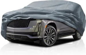 5 Layer Car Cover with Fleece Inner Lining for Chevrolet Suburban 2007-2025 SUV 4-Door Semi Custom Fit All Weather Protection Dust Scratch Shield Ultimate Heavy Duty