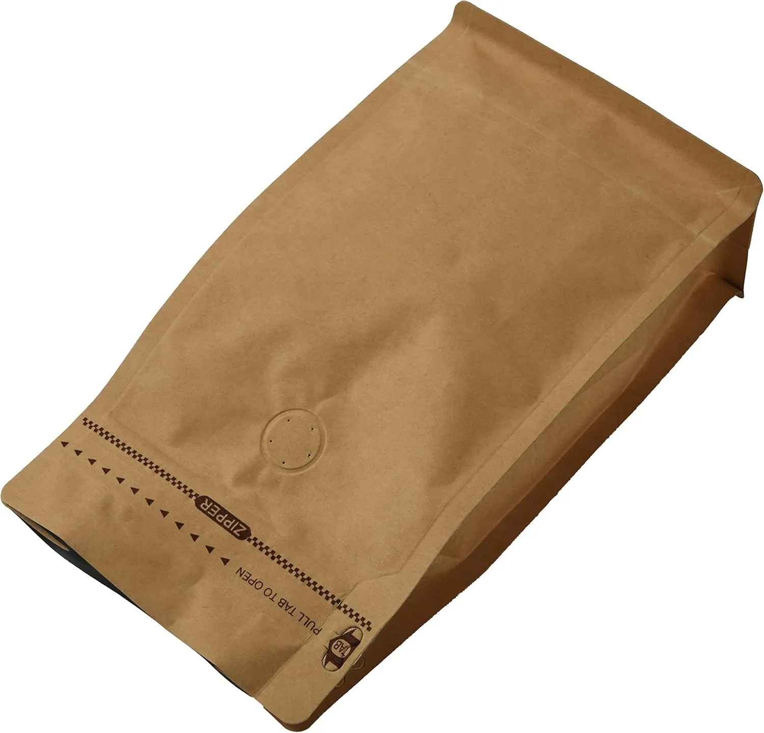 50 Pieces 12 Ounce Kraft Paper Stand Up Coffee Bag/Flat Bottom Pouch with Air Release Valve and Reusable Side Zipper. (50pcs, ¾lb/12oz/340g)