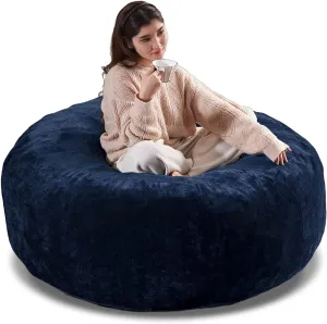 5FT，bean bag chairs for adults，bean bag with filler included，memory foam chair，Soft flannel washable cover, ideal reading chair for bedroom and dormitory.(Blue)