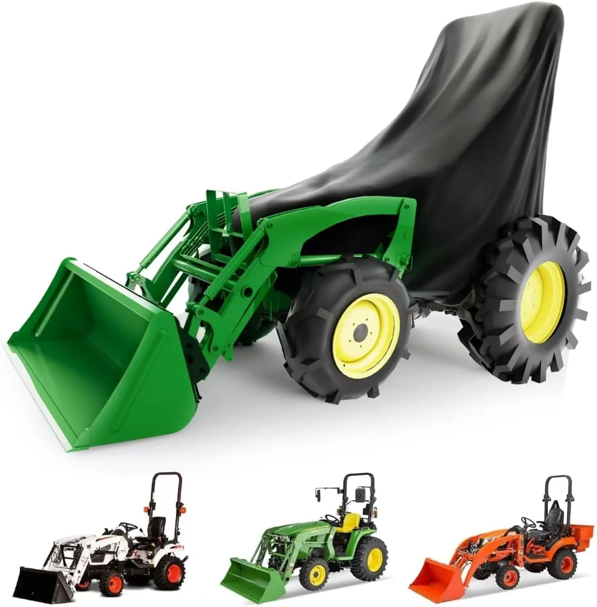 600D Tractor cover, Tractor covers waterproof heavy duty Compatible with Kubota, Bobcat,Tractor Accessories，Waterproof, Dustproof, Universal Tractor Cover with Black Protective Bag