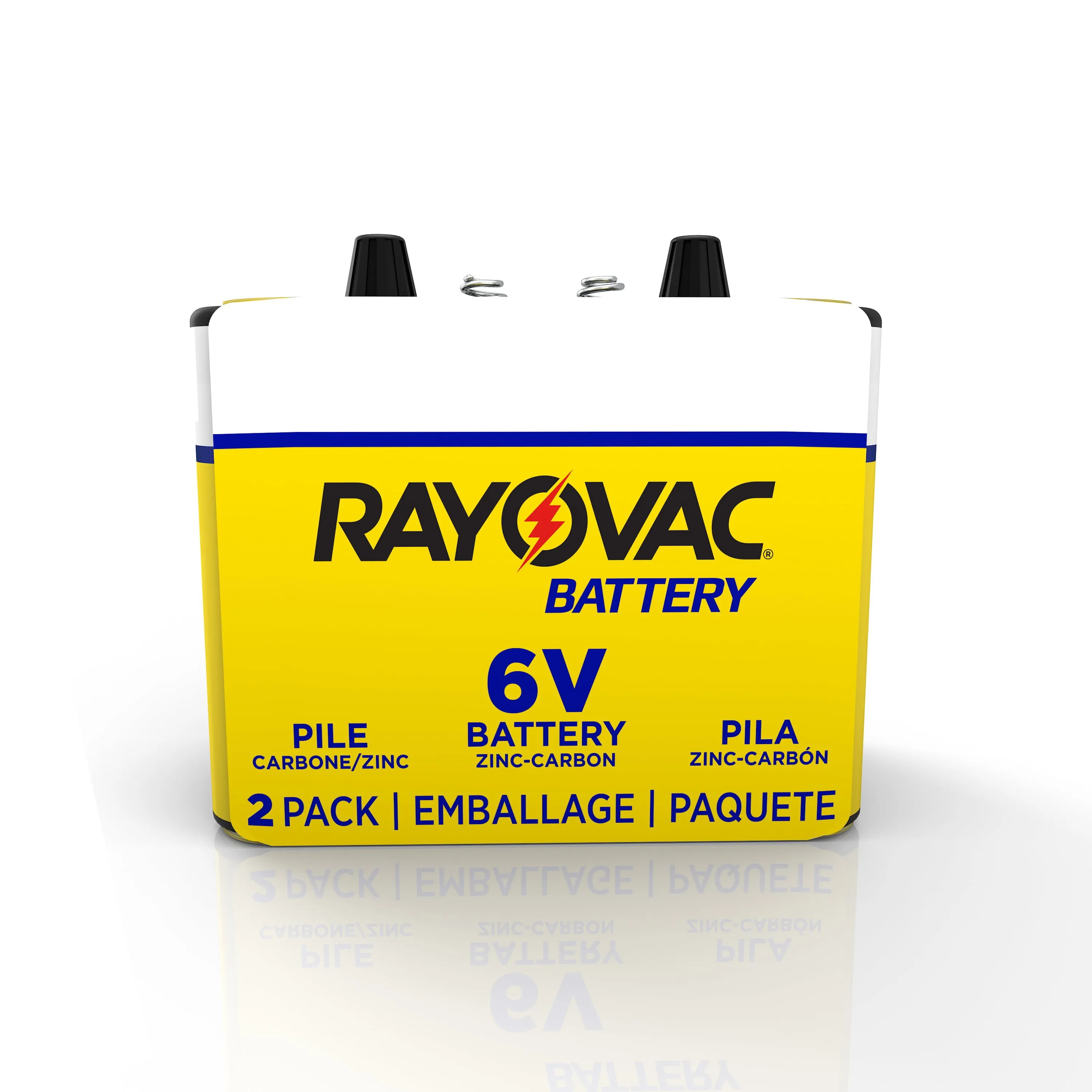 6V Battery, 2 Count, Zinc-Carbon Lantern Spring Terminal, Rayovac Heavy-Duty 944