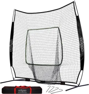 7×7ft Baseball Softball Practice Net- Portable Baseball Net for Batting, Hitting, Pitching Come with Carry Bag, Training for Players of Any Skill Level - Easy Setup