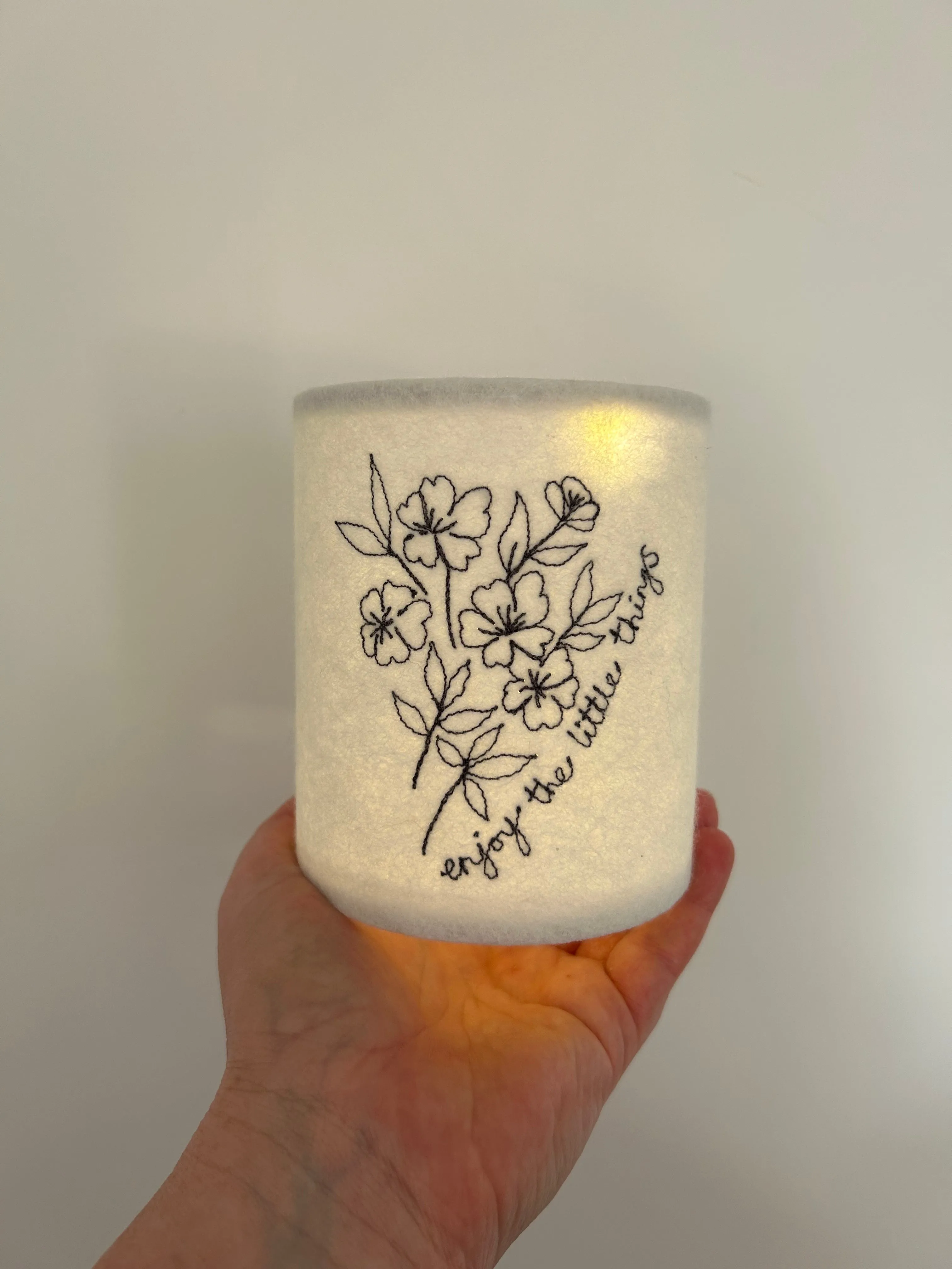 Affirmation Embroidered Lantern
