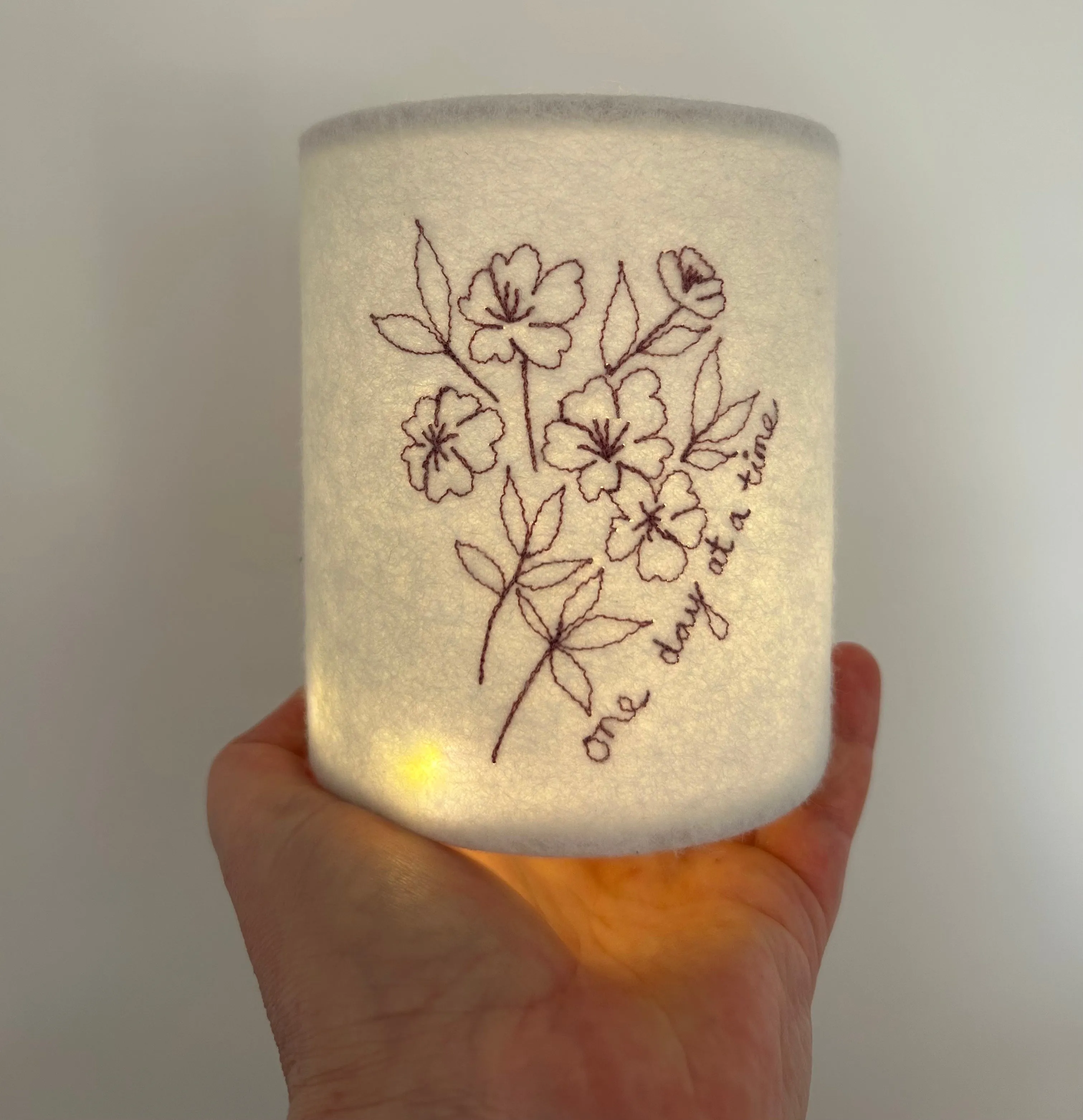 Affirmation Embroidered Lantern