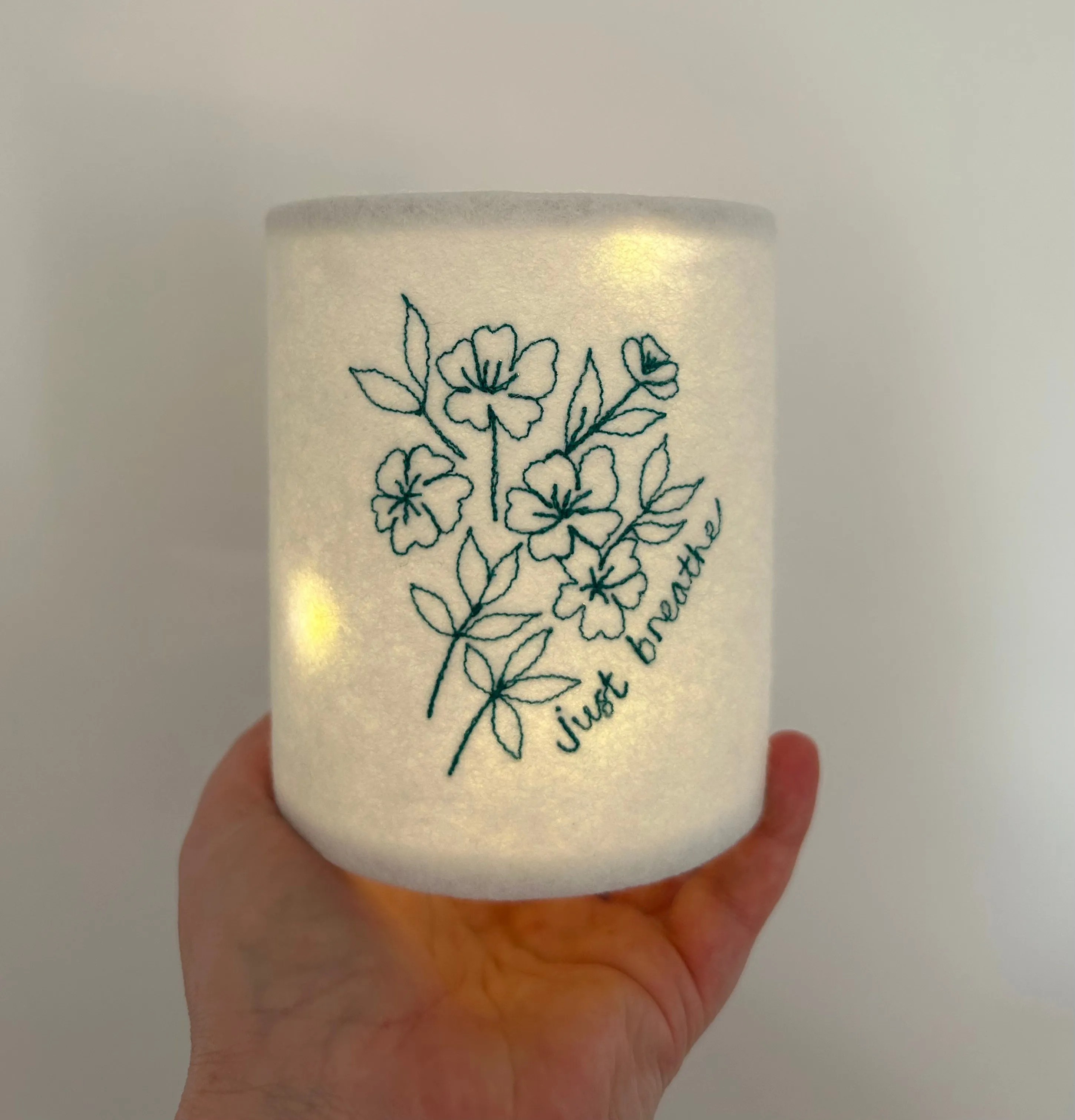 Affirmation Embroidered Lantern