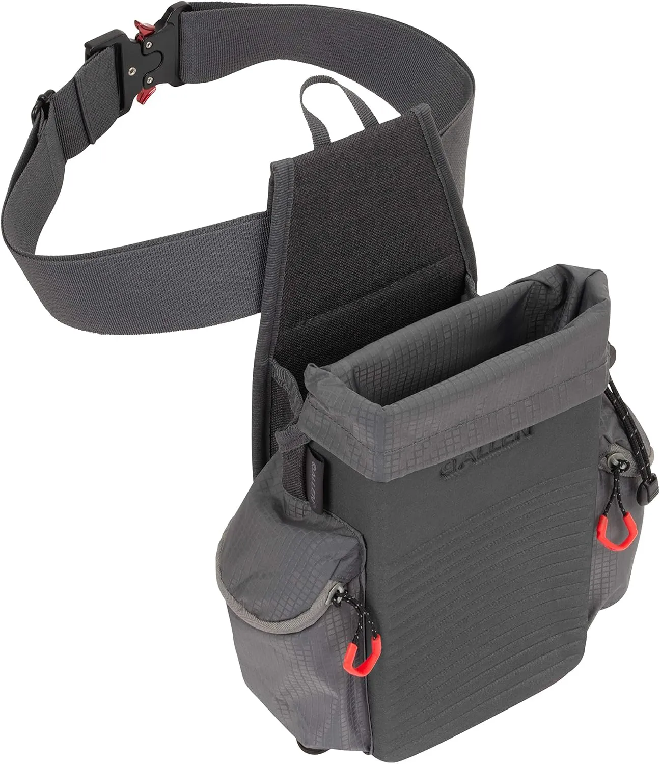 Allen Company Competitor All-in-One Shotgun Shell Pouch with D-Rings - Clay, Trap, and Skeet Shooting Accessories - Hunting and Gun Range Gear - Hard Molded Design - Gray