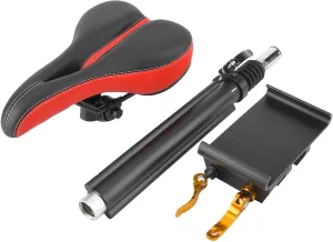 Alomejor Adjustable Electric Scooter Seat Saddle Shock Absorbing Folding Seat Chair for Scooter Black Red