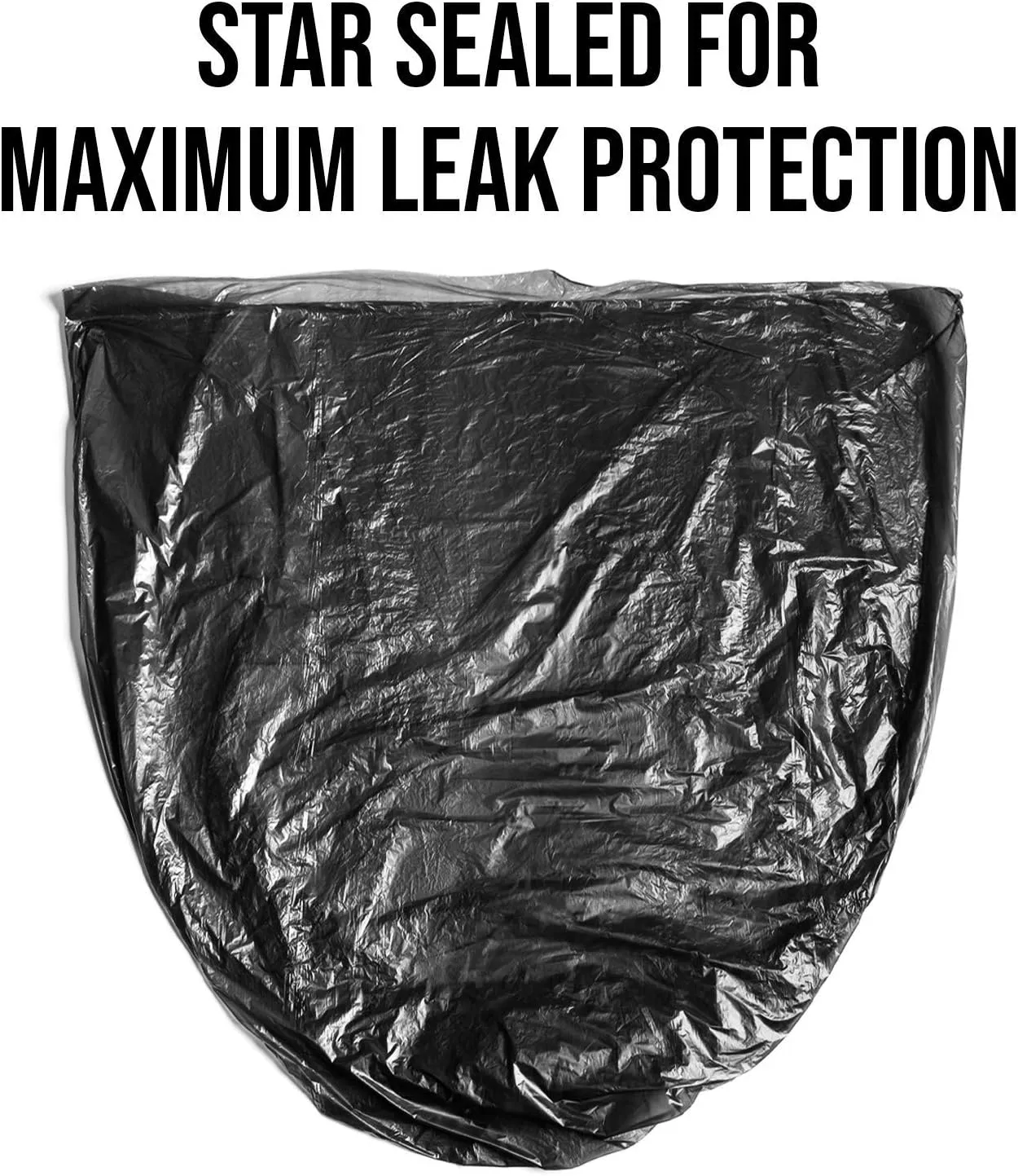 Aluf Plastics T-Tough Roll Pack Low Density Repro Blend Star Seal Coreless Rolls Bag, 45 Gallon Capacity, 46" Length x 40" Width, XXH Strength, Black (Pack of 100)