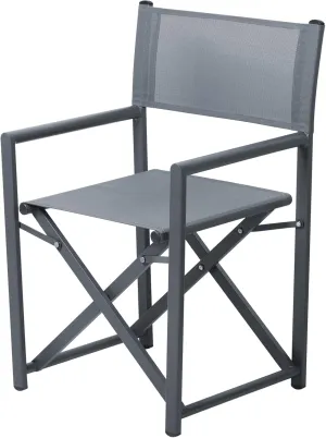 Aluminium Directors Chair Camping Chair Portable Folding Chair Outdoor and Indoor Use for Living Room, Patio, Backyard, Picnic and Balcony (1, Grey, Standard)