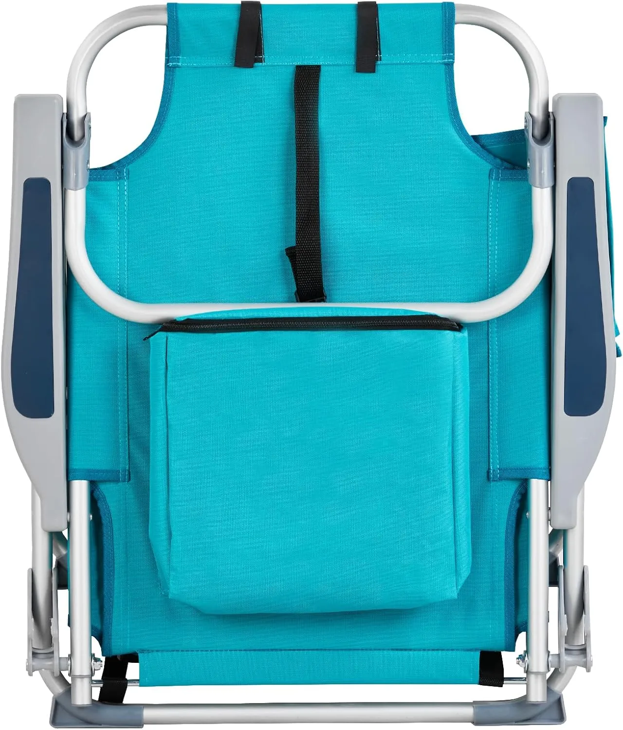 Aluminum Beach Chair with Handrail, Pillow, 5 Positions Adjustable Back, for Sporting Events, Picnic, Camping Trips, Backyard Parties(24.8"x 25.6"x 32.28"). (Mint Green)
