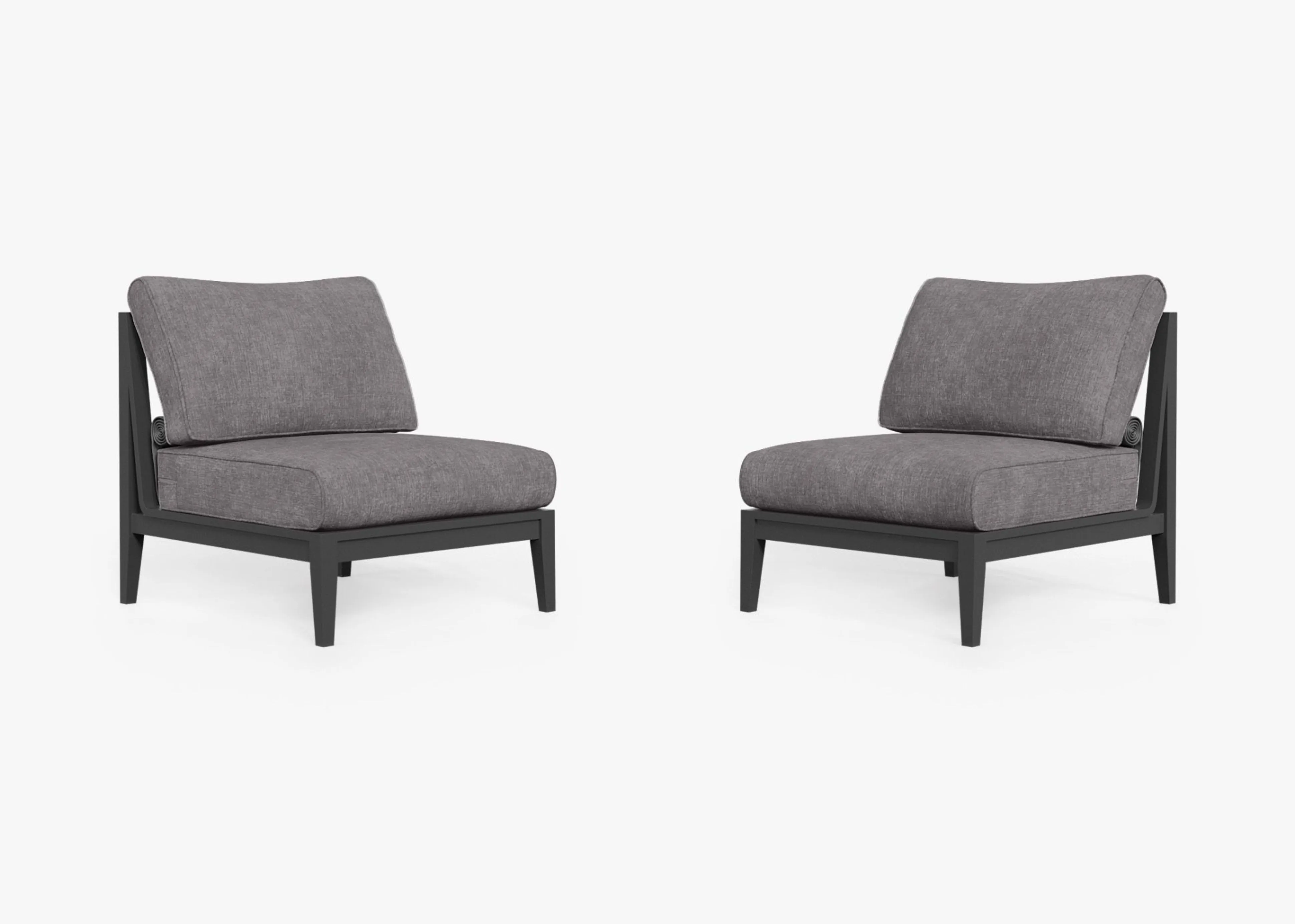 Aluminum Outdoor Armless Chair Conversation Set By Outer