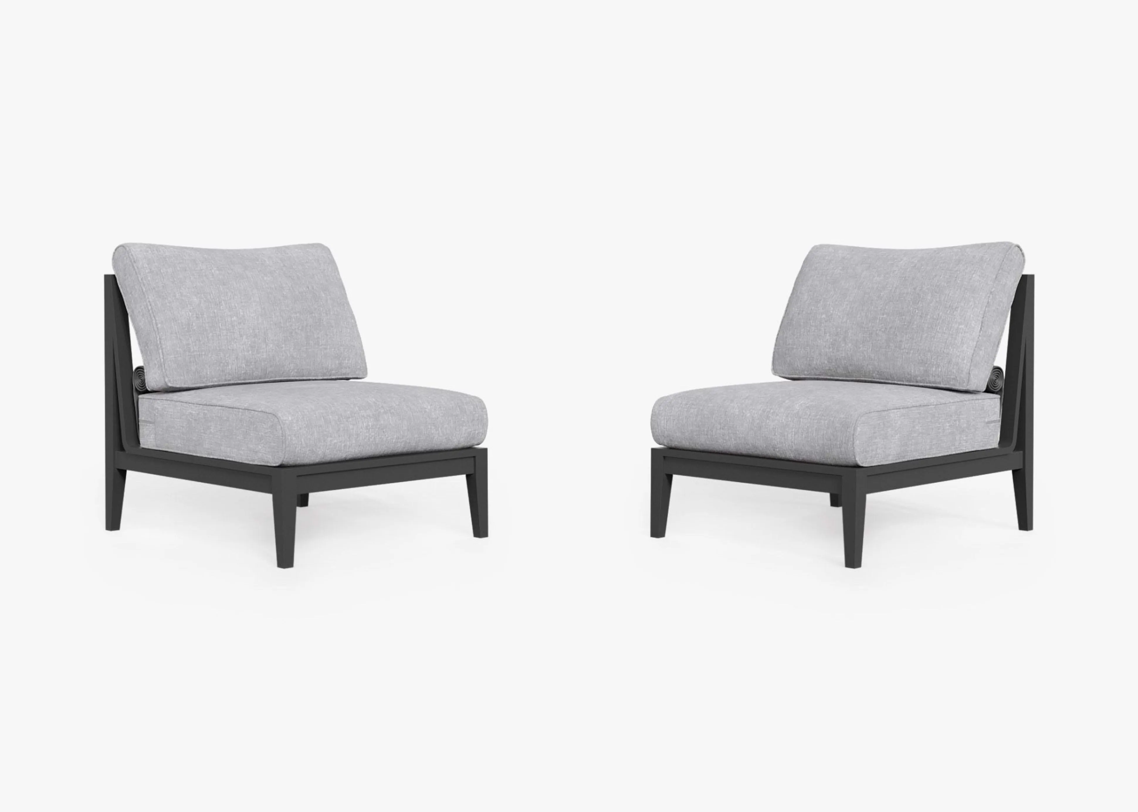 Aluminum Outdoor Armless Chair Conversation Set By Outer