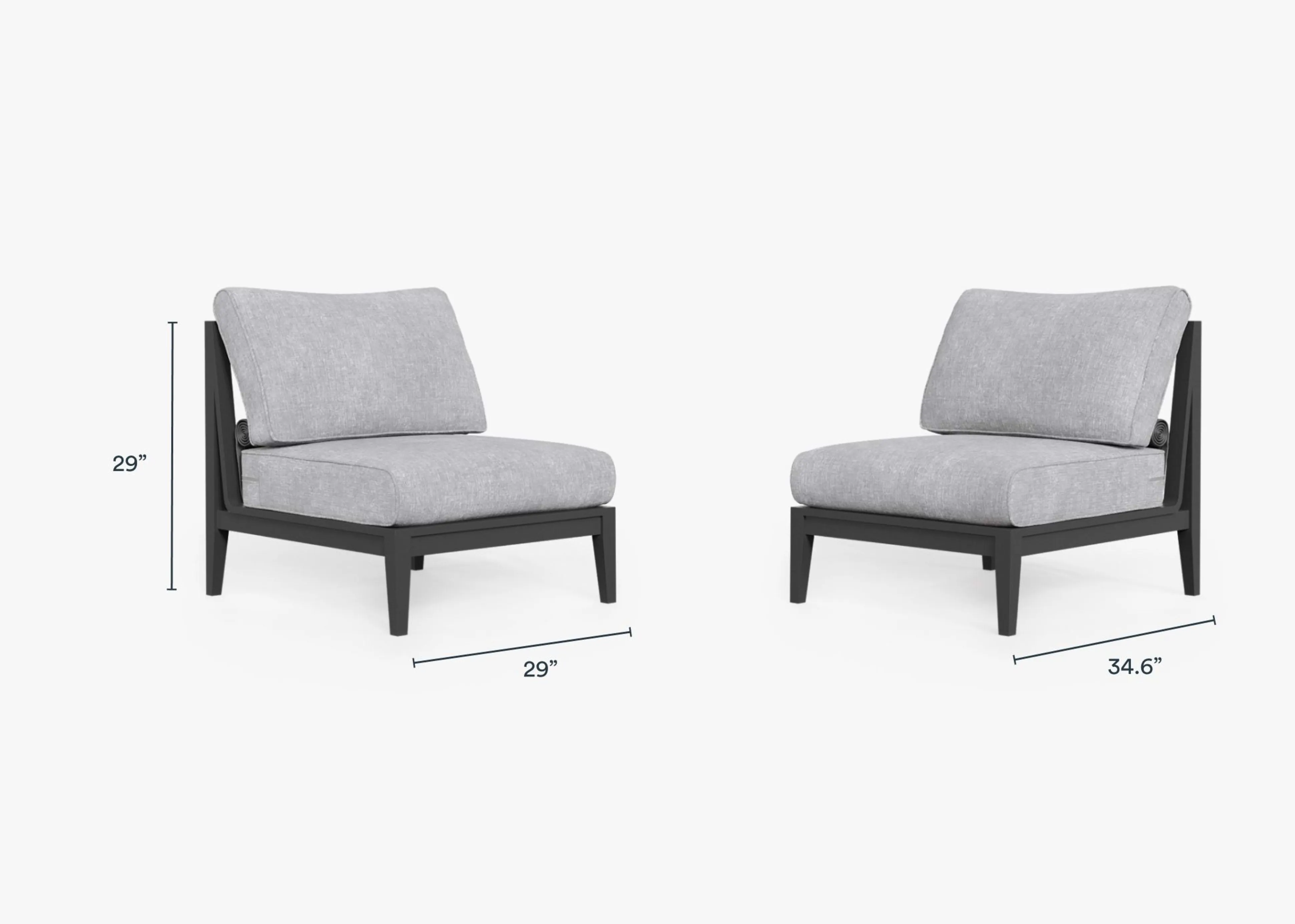 Aluminum Outdoor Armless Chair Conversation Set By Outer
