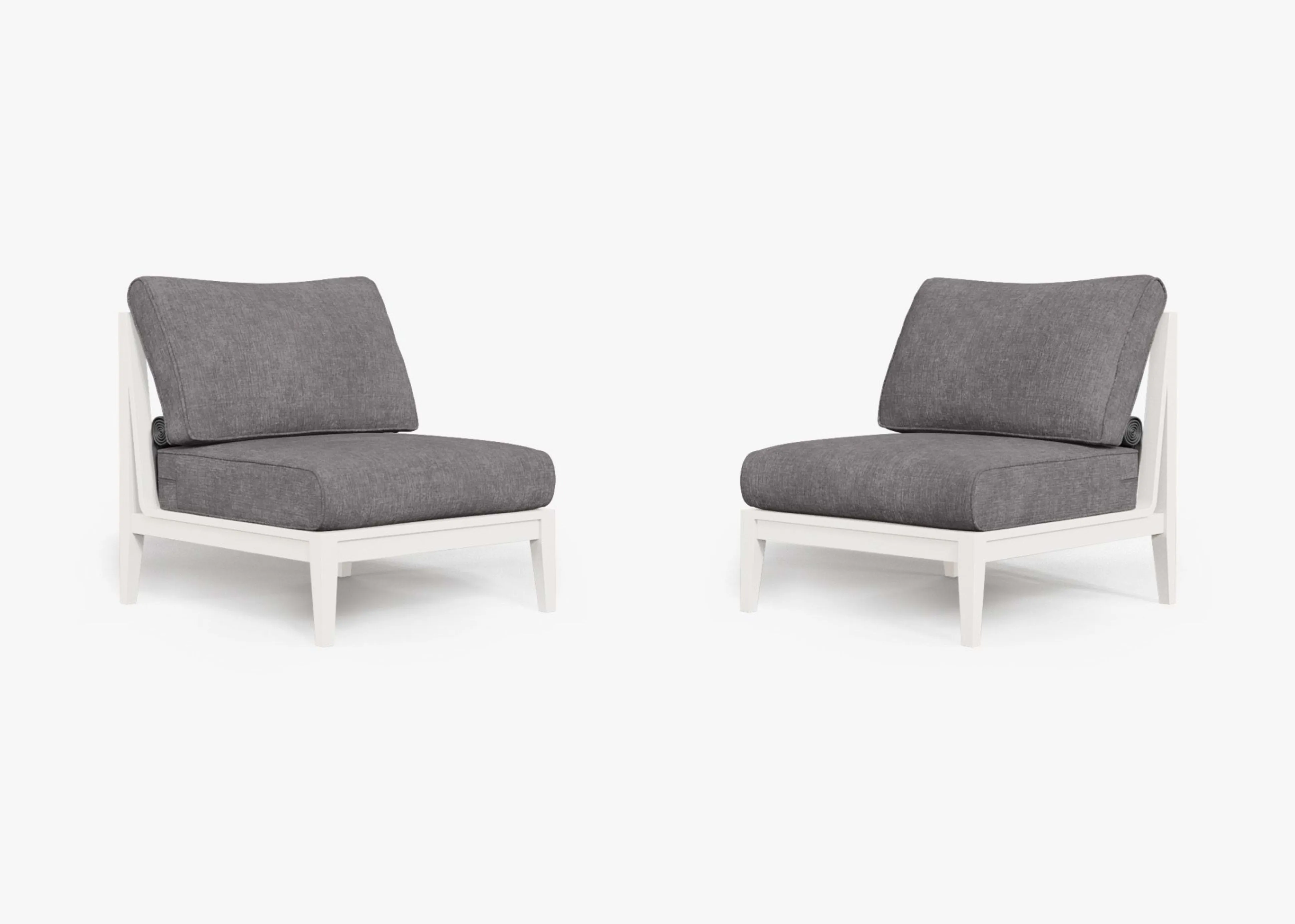 Aluminum Outdoor Armless Chair Conversation Set By Outer