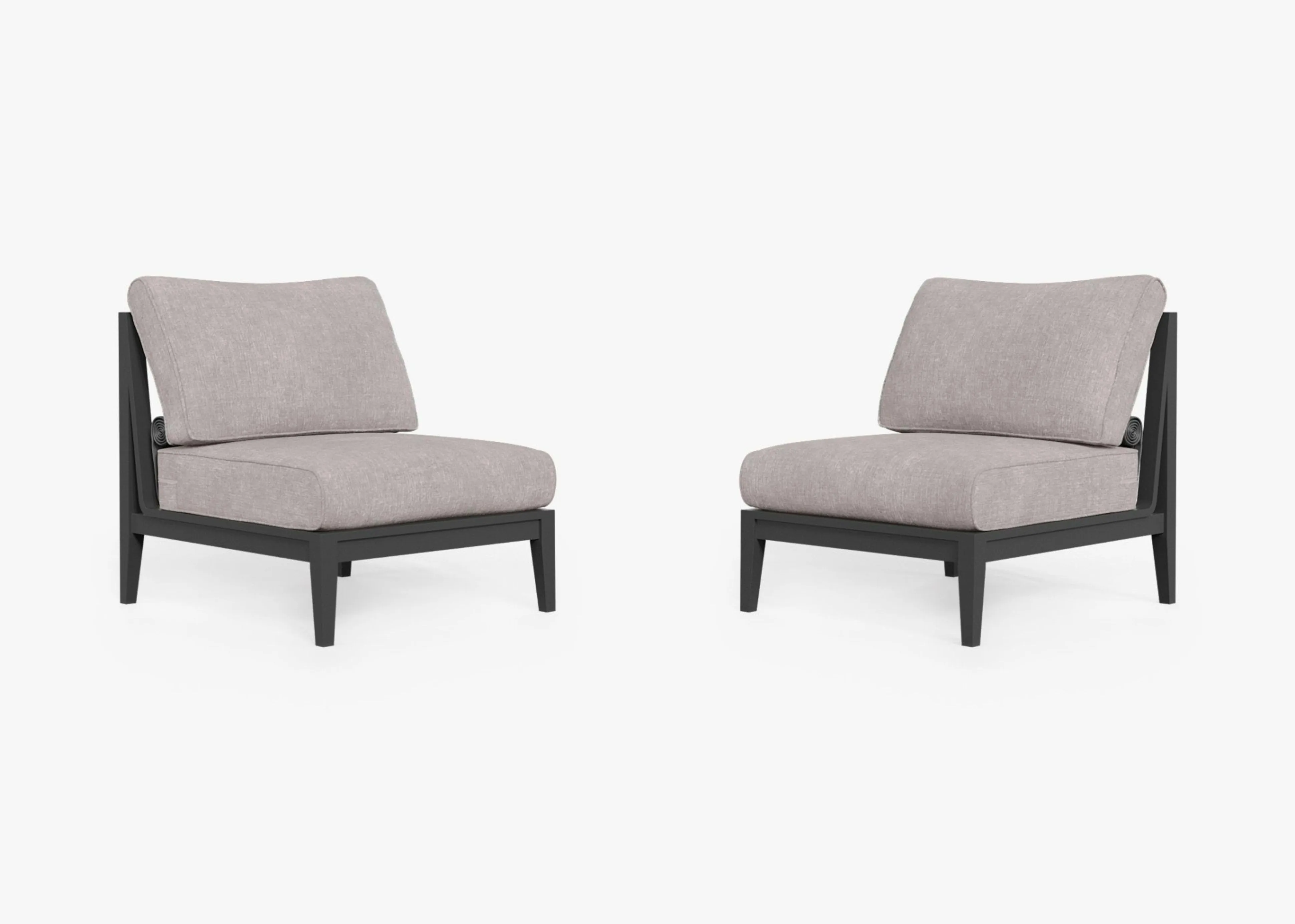 Aluminum Outdoor Armless Chair Conversation Set By Outer