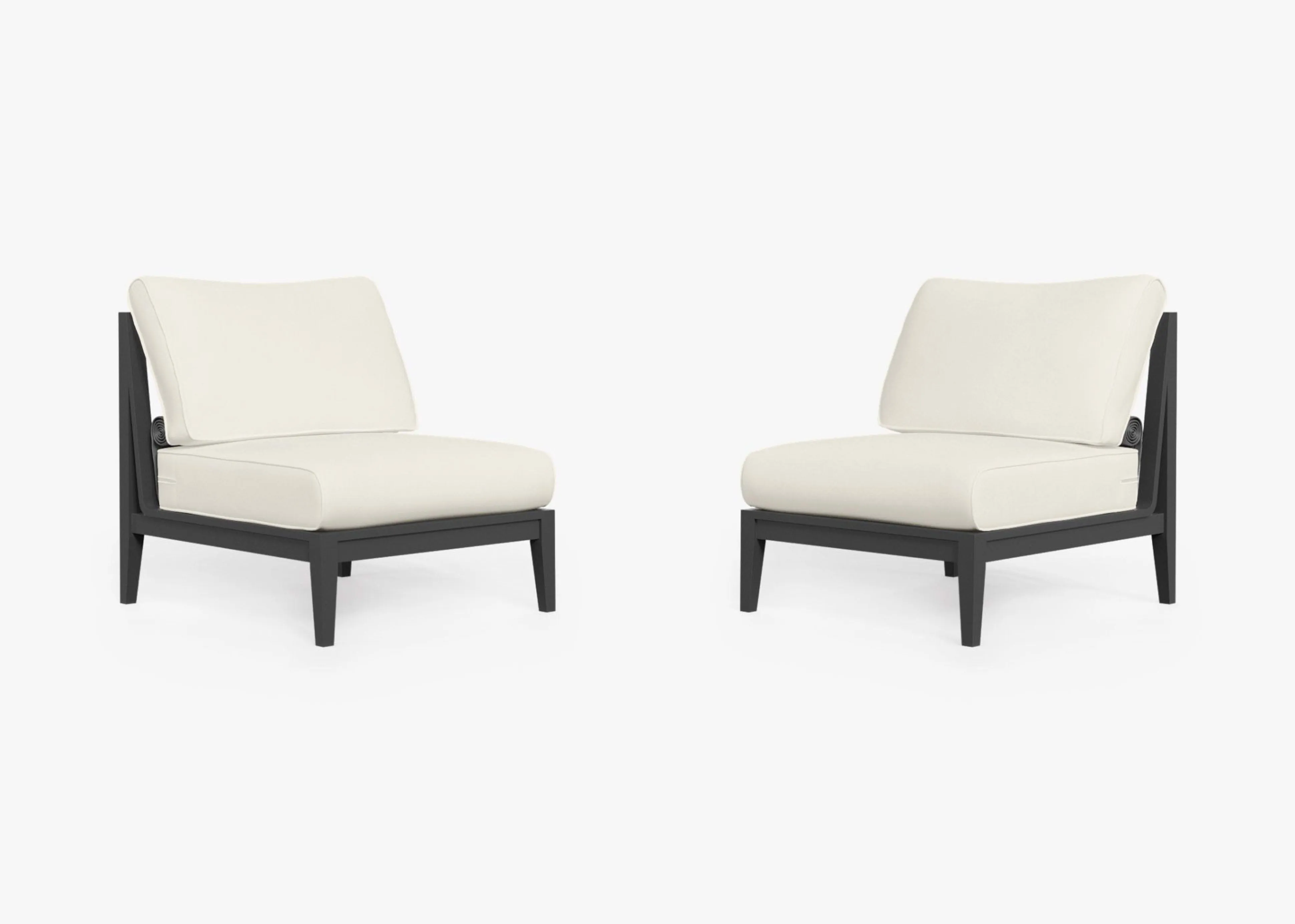Aluminum Outdoor Armless Chair Conversation Set By Outer