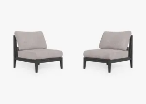 Aluminum Outdoor Armless Chair Conversation Set By Outer