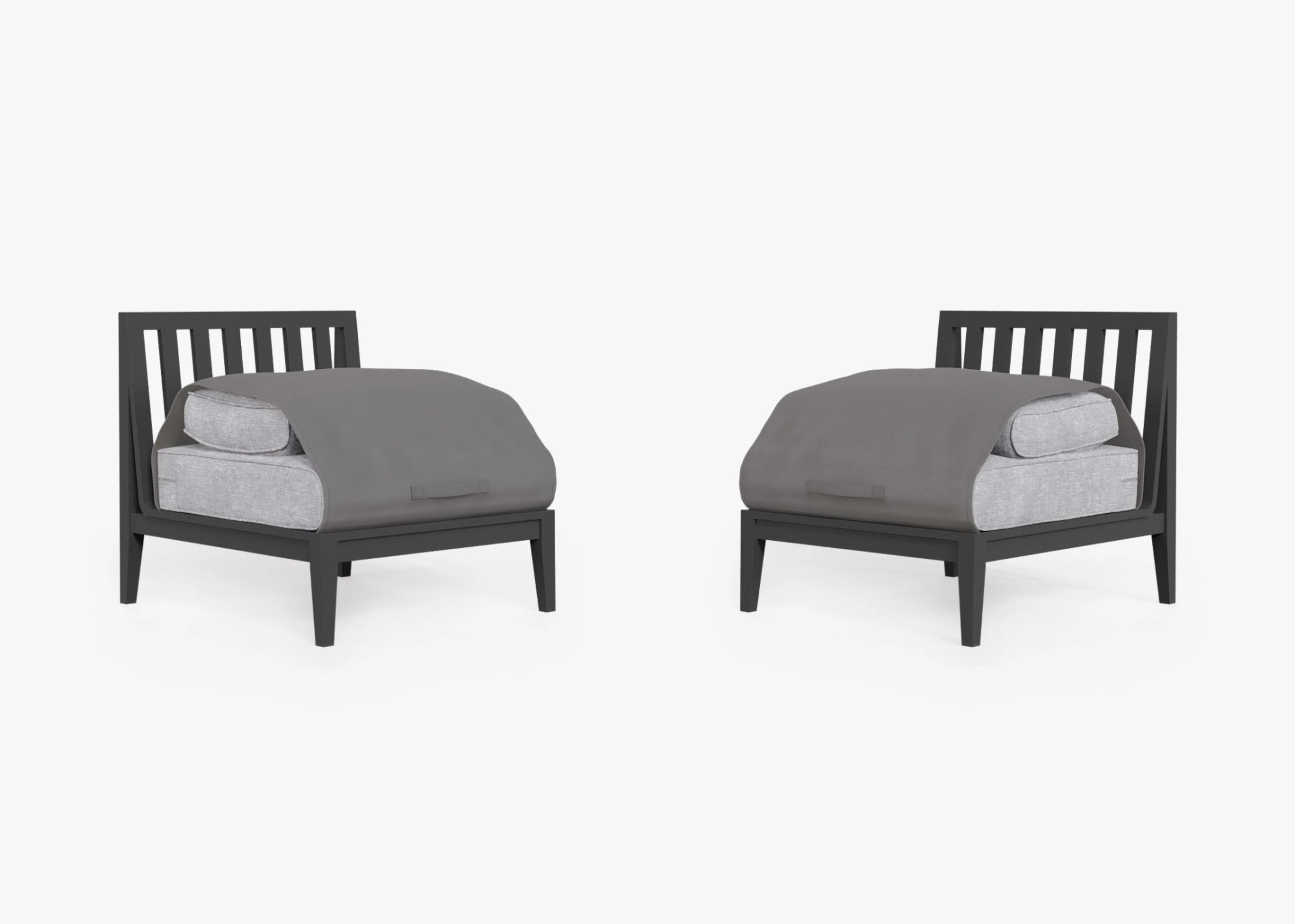 Aluminum Outdoor Armless Chair Conversation Set By Outer