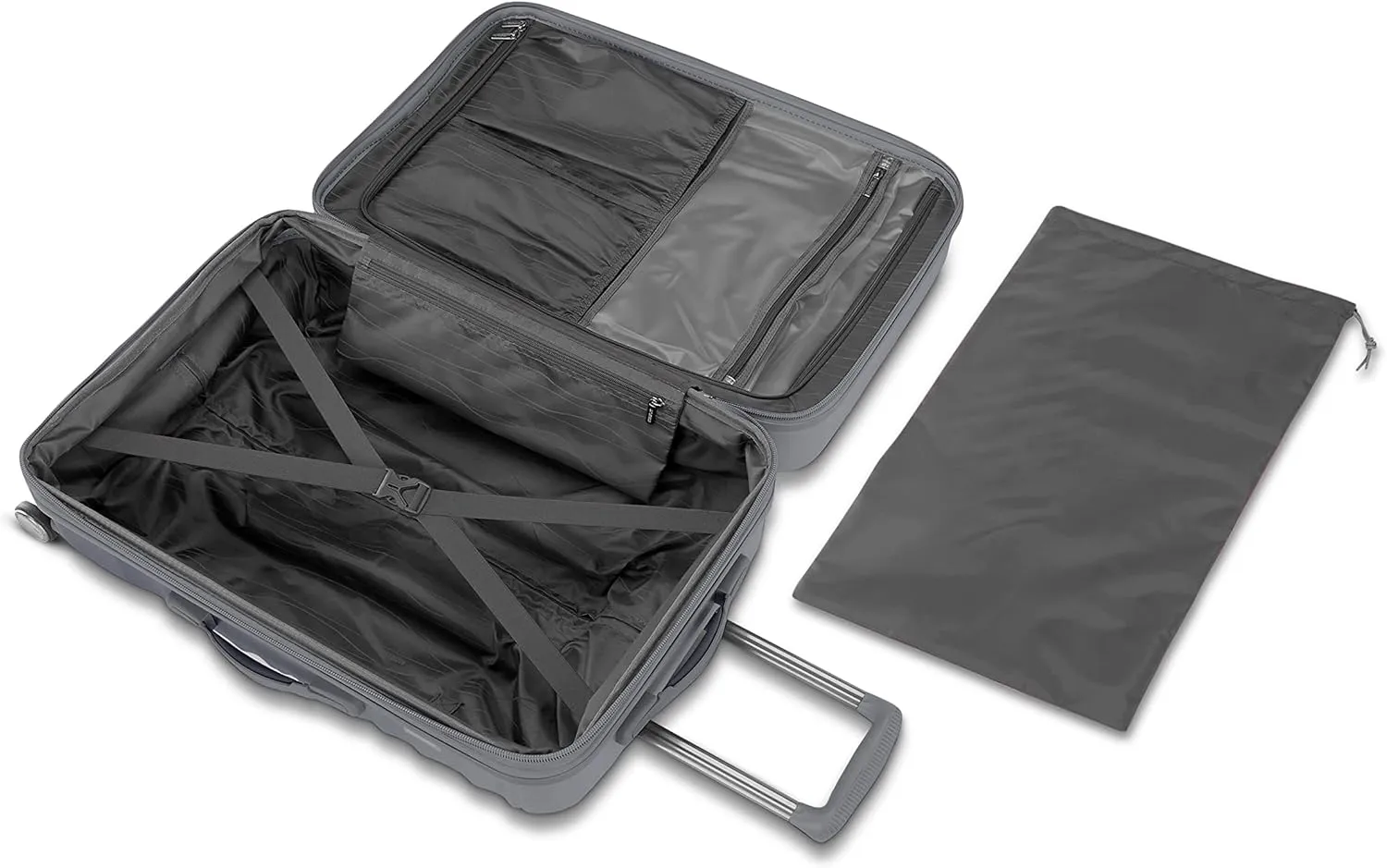 American Tourister Cascade Hardside Expandable Luggage with Spinner Wheels, Graphite, 24-Inch